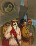 Anti-Abortion Marchers by Albert Pels, oil on canvas, offered Jun 2026