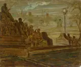 Figures Fishing by Albert Pels, oil on Masonite, offered Jun 2026
