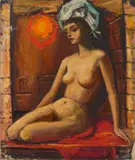 Seated Female nude by Albert Pels, oil on canvas, offered Jun 2026