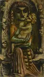 Figure Holding a Child by Albert Pels, oil on Masonite, offered Jun 2026