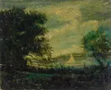 Early Snow by Albert Pels, oil on canvas board, offered Jun 2026