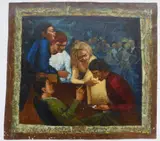 The Pianist at a Dance Gathering by Albert Pels, oil on canvas, offered Jun 2026