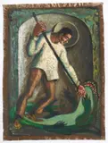 George and the Alligator by Albert Pels, oil on canvas, 1985, offered Jun 2026