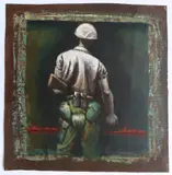 Back of Soldier by Albert Pels, oil on canvas, 1985, offered Jun 2026
