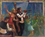Rock and Roll Band and Dancers by Albert Pels, oil on canvas, offered Jun 2026