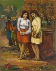 Albert Pels, You Take the One on the Left/Parade Watchers, oil on canvas