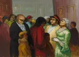 Soho Art Gallery by Albert Pels, oil on canvas, singed Pels lower right, offered Jun 2026