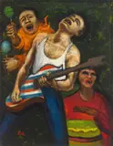 Band Playing by Albert Pels, oil on canvas, offered Jun 2026