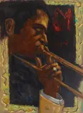 Hot Trombonist by Albert Pels, oil on canvas, offered Jun 2026