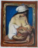Teen Age Mother by Albert Pels, oil on canvas, 1986, offered Jun 2026