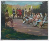 Figures in Park by Albert Pels, oil on canvas (unstretched), offered Jun 2026