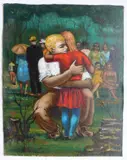 A Big Hug by Albert Pels, oil on canvas adhered to board, offered Jun 2026
