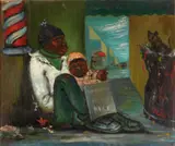 Fathers Daughter Homeless by Albert Pels, oil on canvas adhered to Masonite, offered Jun 2026