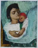 Albert Pels, Girl Sleeping With Doll, oil on canvas