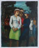 Albert Pels, Waiting for Their Dates, oil on canvas