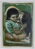 Albert Pels, A Big Kiss, Oil on canvas (unstretched)