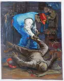 Albert Pels, Illegal Acquisition of a Pair of Shoes, oil on canvas, singed Pels lower right