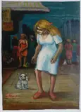 Albert Pels, Curb Your Dog, oil on canvas (unstretched)