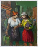 Albert Pels, How Do You Like my New Hat, oil on canvas (unstretched)