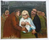 Albert Pels, The New Mama, oil on canvas (unstretched)