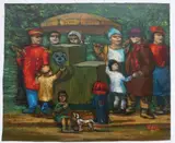 Albert Pels, All Beef Hot Dogs / Snoopy Hot Dogs, oil on canvas