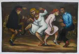 Albert Pels, Two Couples Dancing, oil on canvas (unstretched)