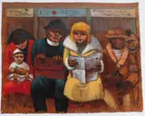 Albert Pels, The Birth Control Way/ Bus Passengers, oil on canvas, 1985