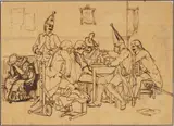 Rekruten Werbung by Ernst Albert Fischer-Cörlin, ink and graphite on paper, adhered to support, offered Jun 2026