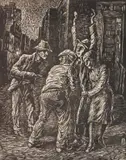 Albert Abramovitz, The Hold-Up, linocut, ca. 1935