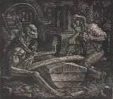 Albert Abramovitz, The Gamblers wood, engraving, 1932