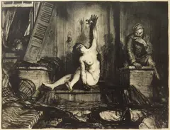 George Bellows, The Cigarette, lithograph, 1918, estate