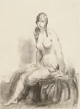 George Bellows, Morning Nude Sketch, lithograph on cream wove paper, 1921