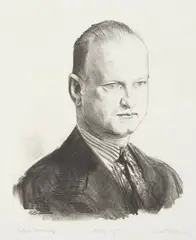 Study of B. P by George Bellows, lithograph, 1923, offered Jun 2026