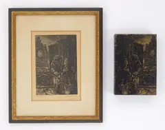 Isaac Friedlander, Golddiggers wood, engraving, 1931