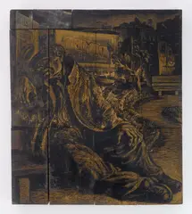 Isaac Friedlander, Nocturne 13 original wood, engraving blocks, 1939