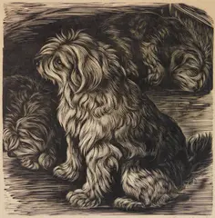 Isaac Friedlander, Vonya, woodcut, 1938
