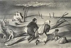 William Gropper, Uprooted, lithograph