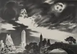 Louis Lozowick, Angry Skies, lithograph, 1935