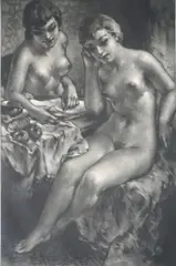 Alessandro Mastro Valerio, Morning Paper mezzotint, 1941, mezzotint