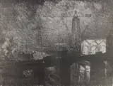 Joseph Pennell, The Shops at Night, Changing Shifts, lithograph, 1916