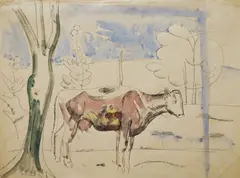 William Sommer, The Transparent Cow, pen and ink with watercolor