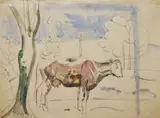 William Sommer, The Transparent Cow, pen and ink with watercolor