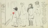 Clyde Singer, Red Wax Rose, pencil on paper, initialed C. S. lower right