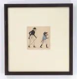 Walking Dog Here by George Washington Sully, watercolor and pen and ink on paper, matted and, offered Jun 2026