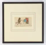 Old Sam Roasting a Doctor for his Dinner by George Washington Sully, watercolor and pen and ink on paper, title along bottom, matted and, offered Jun 2026