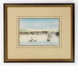 Coastal Town by George Washington Sully, watercolor and pen and ink on paper, matted and, offered Jun 2026