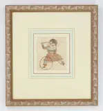 Dear Little Baby Playing Hoop by George Washington Sully, watercolor and pen and ink on paper, matted and, offered Jun 2026