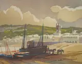 Tide Out, St. Ives by Ernest W. Watson, linocut in colors, 1939, offered Jun 2026