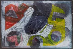 Sam Gilliam, Untitled woodblock printing, etching, stencil painting splash painting, from the Chehaw series