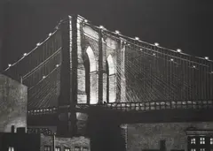 Frederick Mershimer, Untitled (Brooklyn Bridge) mezzotint, 1985, mezzotint